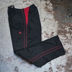 STARTER Baggy Sweatpants Vintage Y2K Men’s Track Pants Black Red Sz M